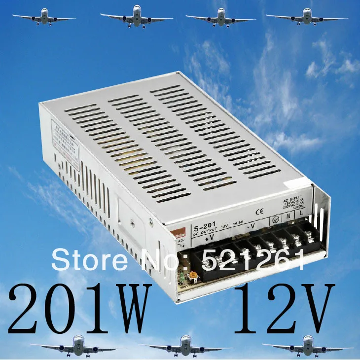 Мощность suply 12 В 201 Вт ac в dc источник питания ac dc преобразователь высокого качества S-201-12
