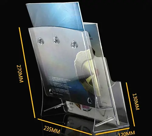 Прозрачный A4 2 яруса Пластик акриловые брошюра литература брошюра Дисплей держатель Стойки стенд вставка листовка 30 шт