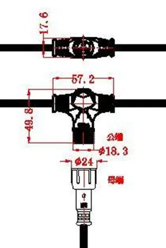 3 core 0.5 квадратных Т-образный Разъем Совместное Водонепроницаемый женский и мужской Plug LED разъем питания 10 шт
