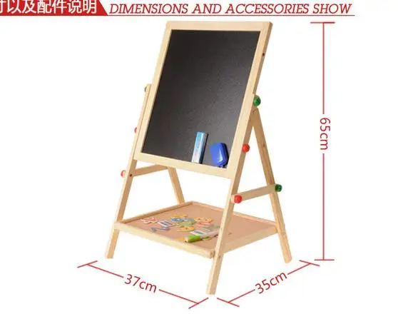 Бесплатная доставка для детей; из дерева двухсторонний магнитный доска для рисования деревянные развивающие Sketchpad Blackboard Детские