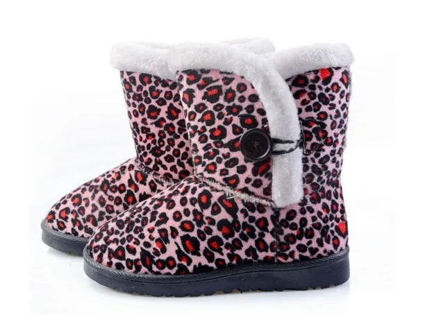 Розничная, леопардовые снежные сапоги для маленьких девочек от 3 до 8 лет детская теплая зимняя обувь модная детская одежда из хлопка
