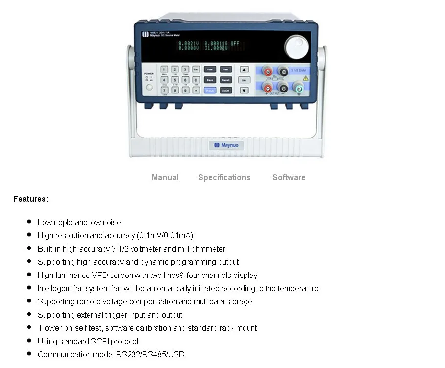 Maynuo M8811 программируемый DC Питание/источник постоянного тока метр 0.1mV/0.01mA 5A/30 V/150 W