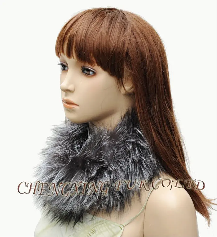 CX-S-133  Silver Fox Fur Stretch Snood / Headband ~ DROP SHIPPING
