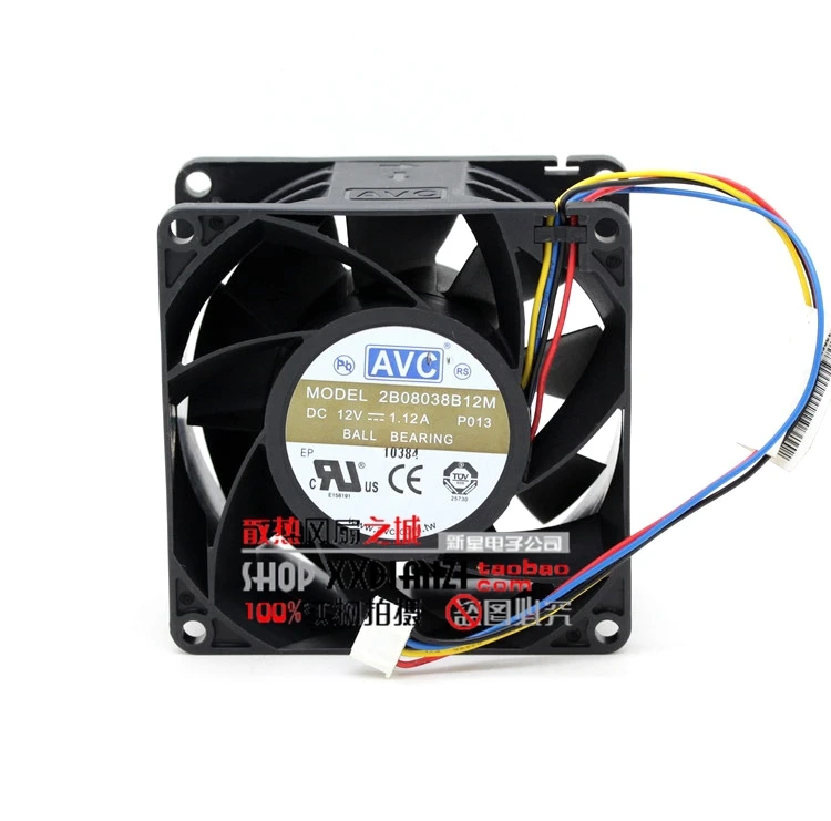 Оптом и продажи, оригинальные 8 см для AVC 2B08038B12M 8038 1.12A 12 V вентилятор с ШИМ-управлением скорости управления насильственного давления