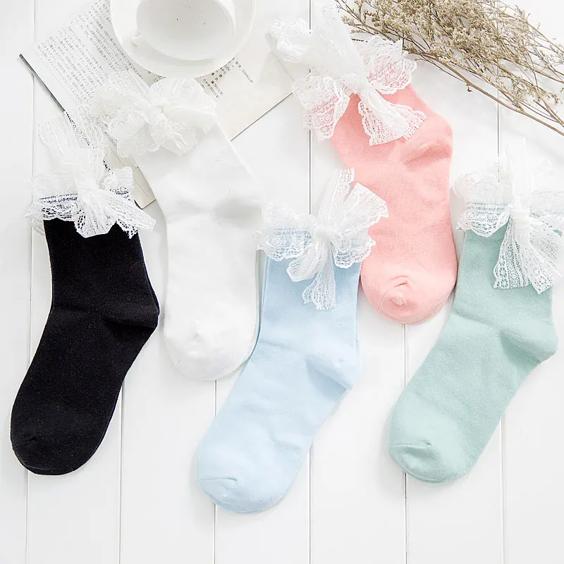 Милые носки принцессы в стиле Лолиты японские лесные ретро-носки кружевные