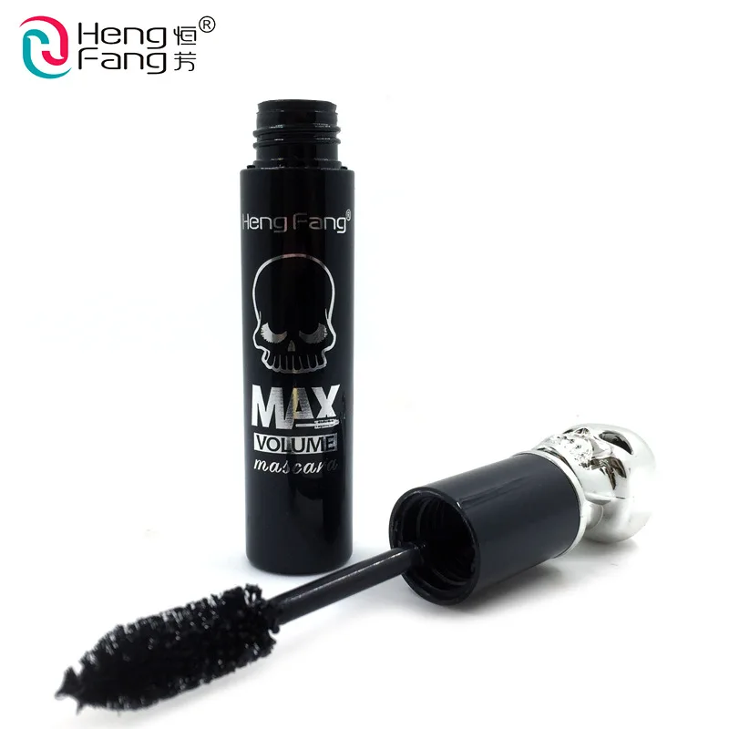 HengFang brand ink black mscara makeup skull shape MAX colossal Lengthening cilia waterproof Curling mascaras thick cosmetics