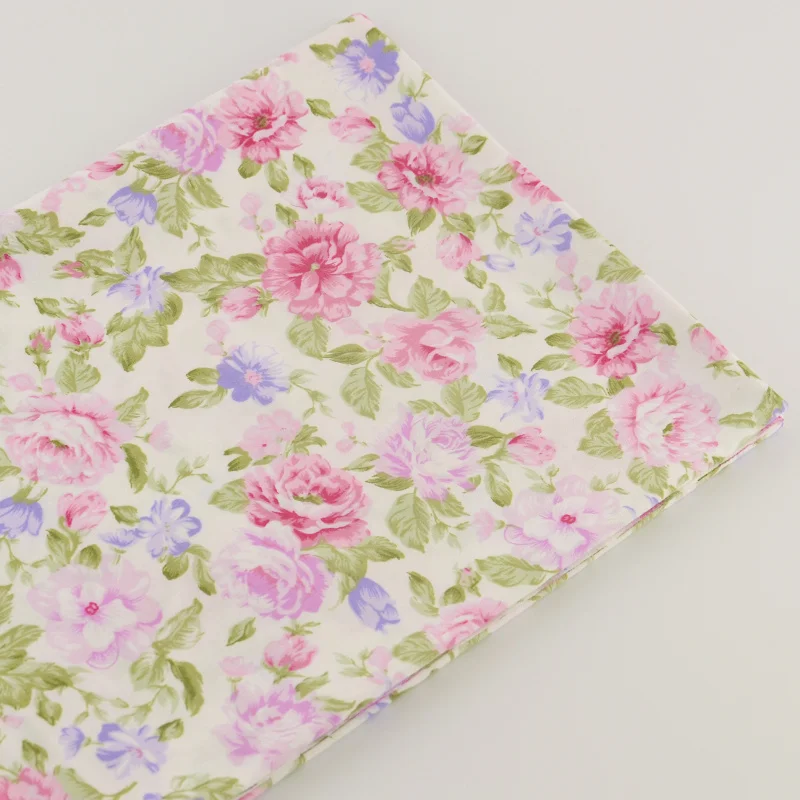 

100% cotton twill sewing cloth pink rose floral fabrics design textile tecido tissue patchwork bedding quilting fat quarter