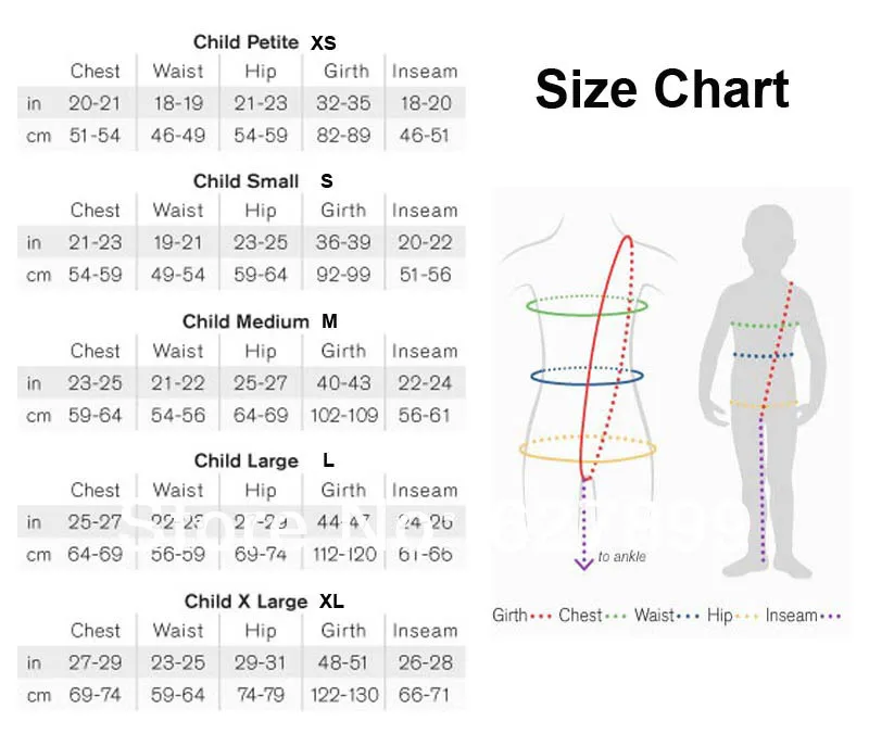 Girls Swimsuit Size Chart