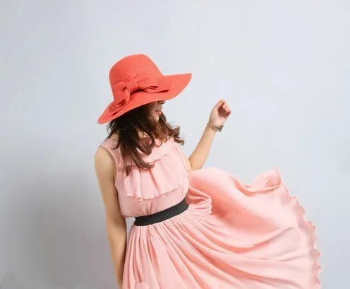 Новые модные женские складные широкие свисающие поля Летняя Пляжная соломенная шляпа Милая бабочка кепка