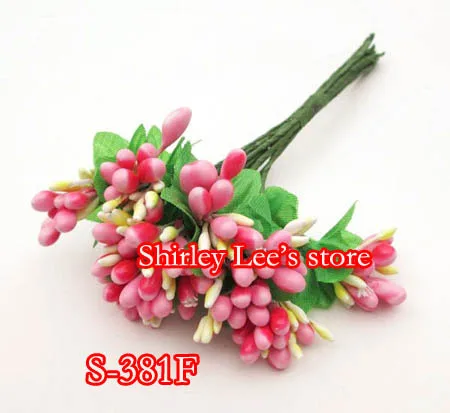 720 pcs=72 BUNCHES  X decorative flowers--Pretty Berry Spray  w/wired stem ,CARD MAKING, wedding flower (Free Shipping by EMS)