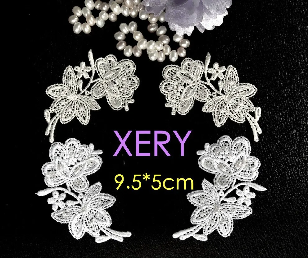 60 шт.(30 пар)/партия, зеркальная симметрия 9,5*5 см Водорастворимая аппликация с пайетками, блестки из бисера, XERY407a