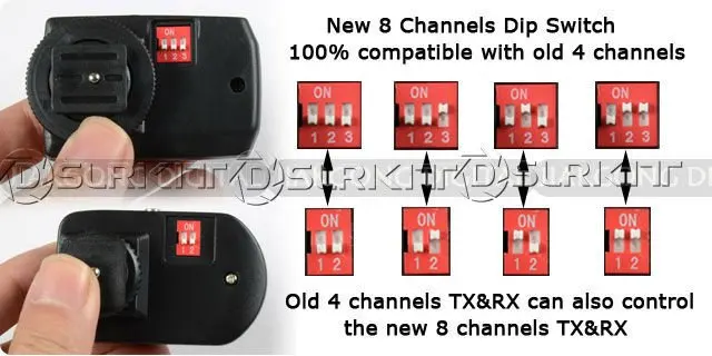 DSLRKIT 8-канальный сетевой видеорегистратор Беспроводной Студия Flash Trigger Receiver AC-08B RX