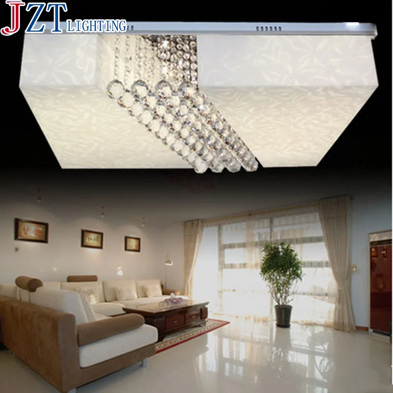 

M New Crystal Ceiling Light Luxury Square Chandelier Ceiling Lamp Modern Living Room D45*45 D60*60cm LED Crystal Ceiling Light
