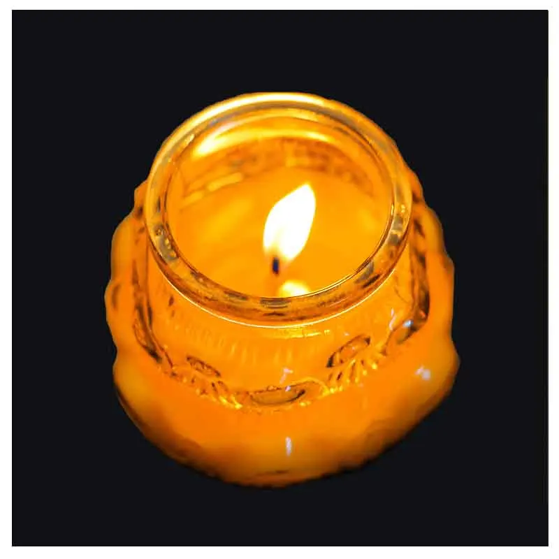 42 Hours Burning Glass Cased Tea Light, Butter Lamp Candles, 60 Pieces