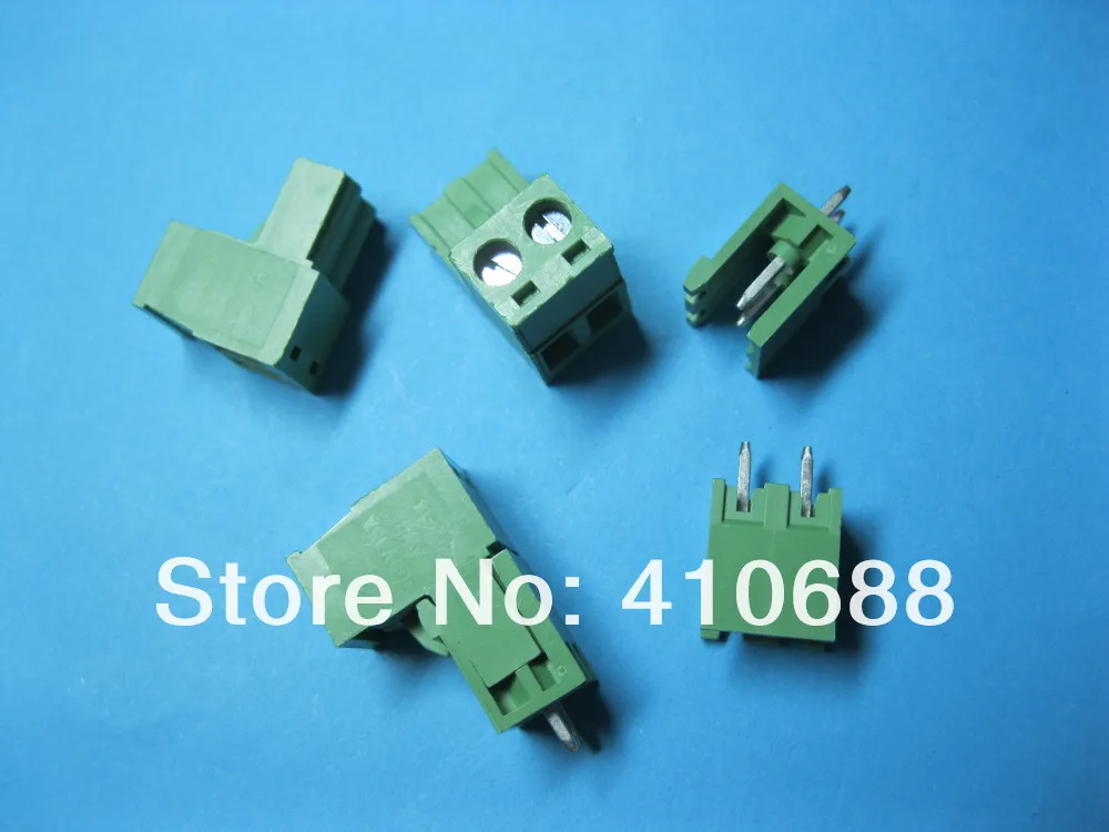 50 шт. 2way/pin шаг 5,08 мм винтовой клеммный блок соединитель подключаемый тип зеленый 2EDCK-2EDCV-5.08