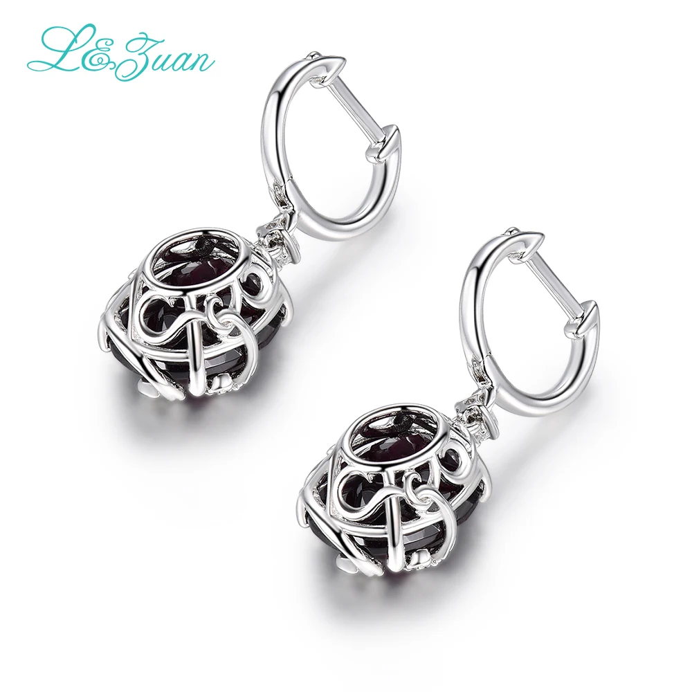 I& Zuan модные 925 пробы-серебряные-ювелирные изделия 10.45ct натуральный гранат камень элегантные Клипсы Серьги для женщин аксессуары оптом