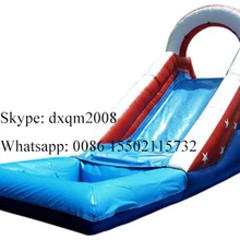 2016 new arrival inflatable water slides for sale/ outdoor amusment park swimming pool slide for family used