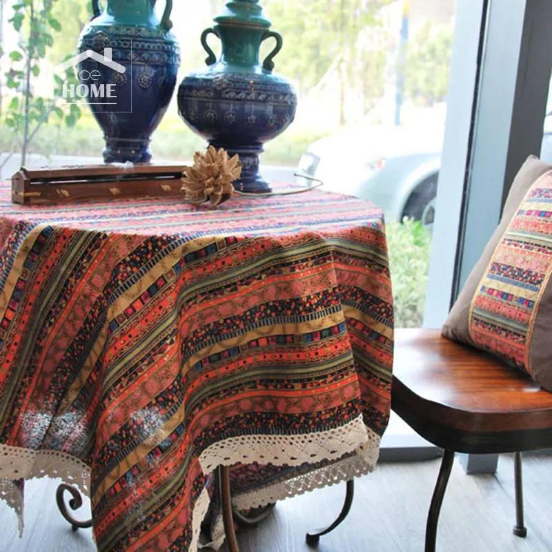 Высококачественная скатерть из хлопка и льна в богемном стиле be Home для стола дома