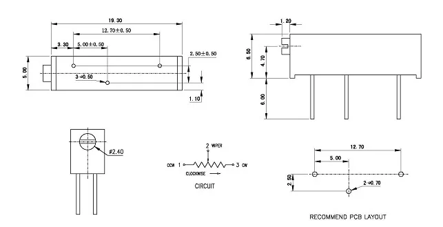 100 шт. 3006 P 2 К/20 К Ом B-Тип Linear Precision Кермет Поворотные Триммер потенциометра, переменный резистор