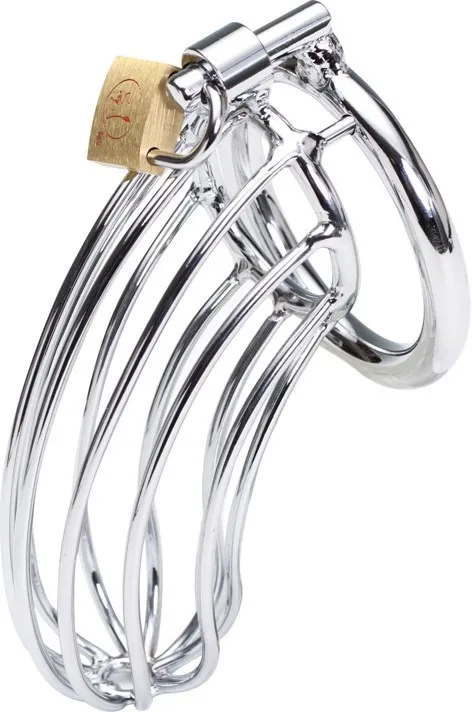 Adult Gift Stainless Steel Male Cock Cage Chastity Metal Sex Toys For Men 3 kinds of different Ring Size Choice 1