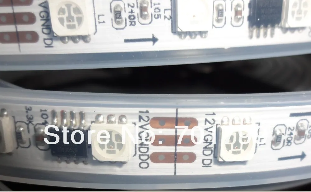 5 м DC12V 60 светодиодов/м 20 шт. ws2811 ic/метр(20 пикселей) светодиодная цифровая полоса; IP68; водонепроницаемый в силиконовой трубке