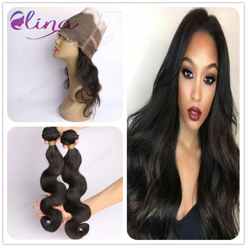 

10A Best 360 Lace Frontal Closure With 2 Bundles Peruvian Body Wave Lace Frontal With Bundle Body Wave 100% Human Virgin Hair
