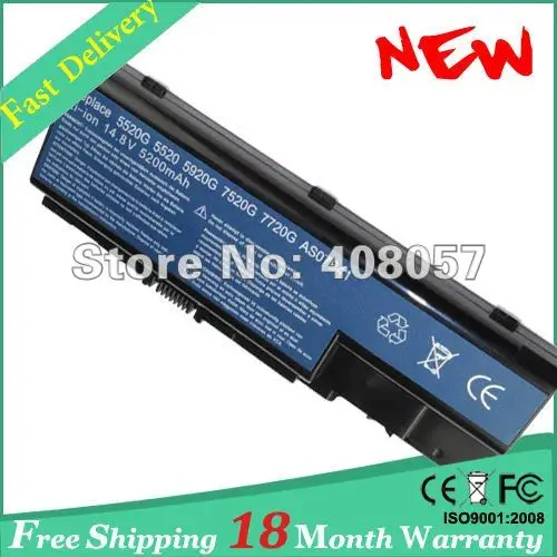 14,8 V 8 ячеек сменная батарея для acer Aspire 5520,5920, 6920,7520, 7720,8920, 8920G, AS07B41, AS07B51