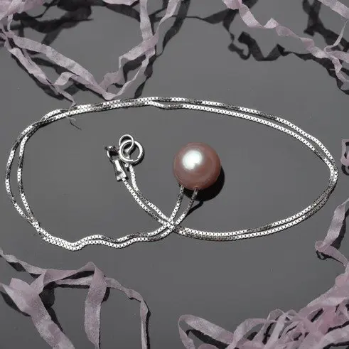8-9 мм круглое жемчужное ожерелье серебряная цепь изысканные ювелирные изделия, 30 шт./Партия