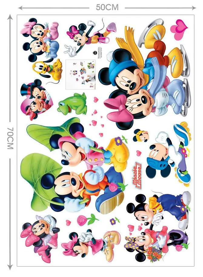 12 Hot Mickey Mouse Minnie mouse wall sticker children room nursery decoration diy adhesive mural removable vinyl wallpaper XY8126 - Цвет: 12