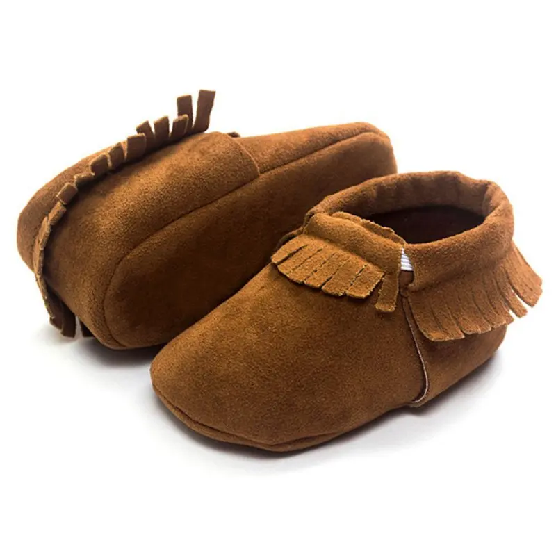 Детские мокасины мягкая moccs Обувь для новорожденных мальчиков и девочек Bebe бахрома на мягкой подошве нескользящая обувь кроватки из искусственной кожи замшевая обувь
