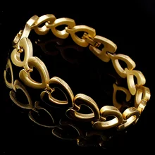 Chimdou Шарм Для женщин золото Цвет Нержавеющая сталь браслет ретро-панк в форме сердца браслет ab1163