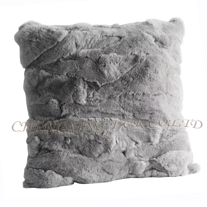 light grey CX-D-27, 45 см x 45 см, серый цвет, наволочка с кроличьим мехом - Цвет: light grey