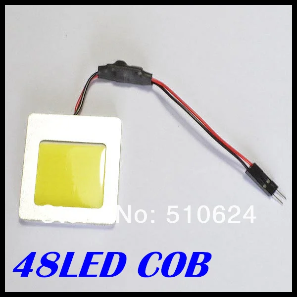 Белый 6 Вт бескорпусный чип светодиод 48 SMD Автомобильные светодиоды Внутреннее освещение T10 Festoon Dome адаптеры 12 V, Светодиодная панель для автомобиля свет