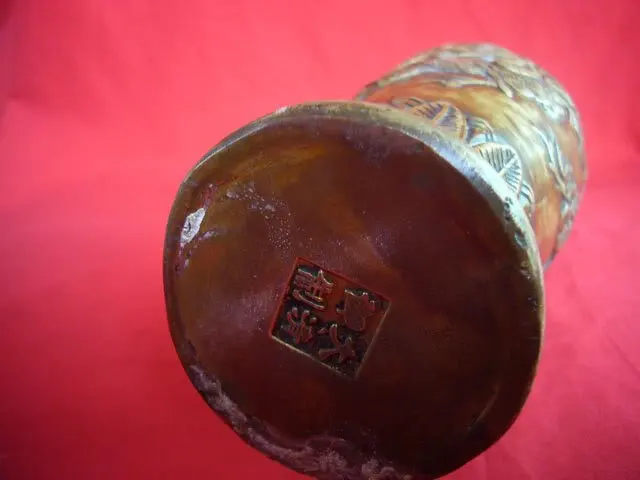 Редкий династии Цин(Qianlong: 1736-1795) медные краны ваза