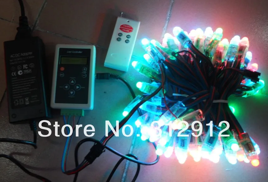 DC12 вход WS2801 IP68 светодиодный модуль пикселей, 256 шкала серого, IP68; 4 провода (красный/зеленый/синий/черный); 100 шт. строка