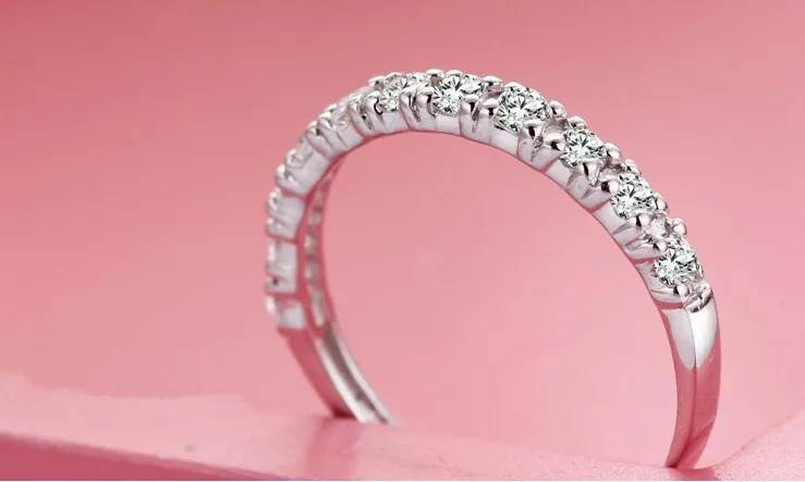 Новое поступление Горячая супер Блестящий Цирконий 925 серебро Ladies'finger свадебные кольца ювелирные изделия оптом