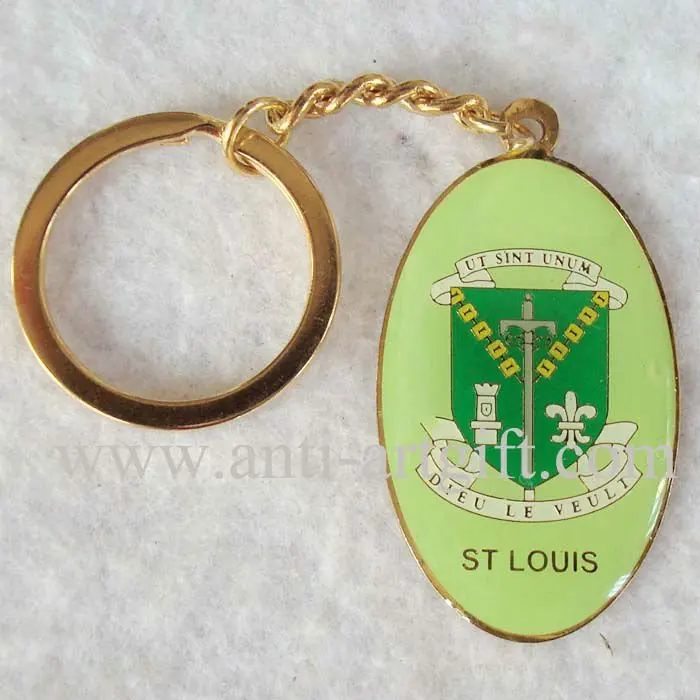 Заказной позолоченный брелок из латуни материал мягкая эмаль 40 мм новейшее зеленое кольцо для ключей