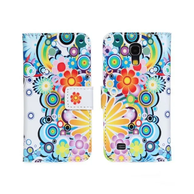 Чехол чехлы на Для samsung Galaxy S4 мини Чехол S4mini i9190 цветочным кожаный бумажник случаях Coque Etui Capinhas Hoesjes Капа Carcasa