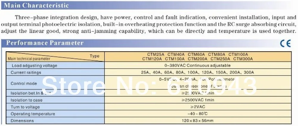 Три регулятор фазового напряжения CTM 380V300A 4-20mA/0-5VDC/10 K Potentionmeter