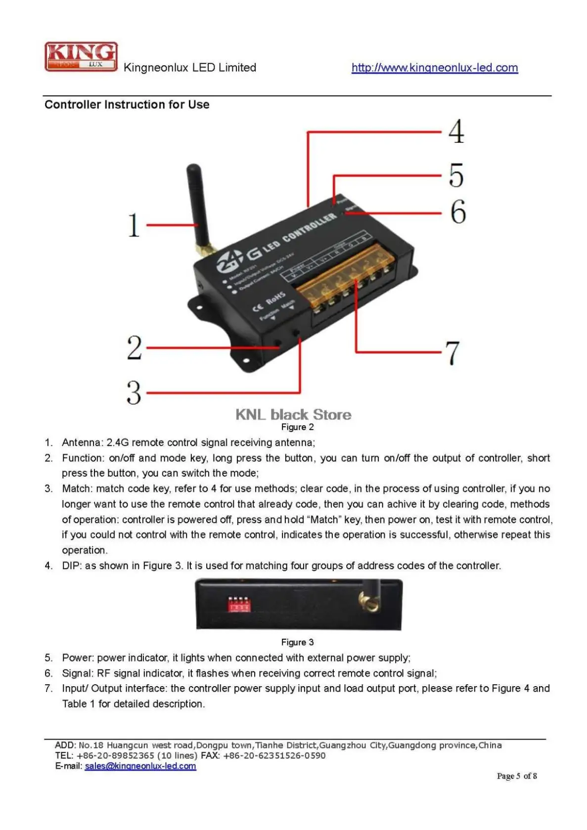 DC5V-12V-24V; Светодиодный контроллер одного цвета с 2,4G RF touch дистанционное управление