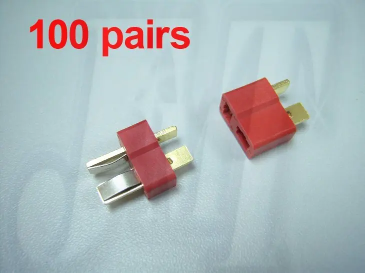 F00152-100, 100 пар Dean Разъем T Разъем для Rc вертолет ESC Lipo Li-po батарея