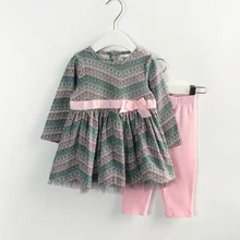 Automne fille vêtements nouveau – né des vêtements costume, Chemise à manches longues + pantalons 2 peça set vêtements enfants vêtements paon motif
