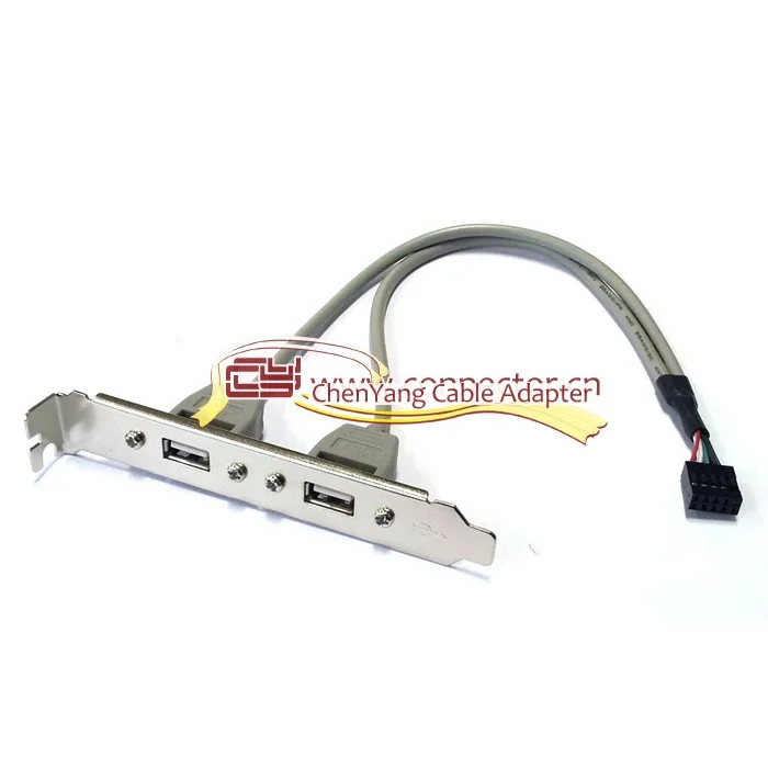 10 шт./лот cy Chenyang PCI USB 2,0 Тип женский винт для материнской платы 9pin кабель с кронштейном