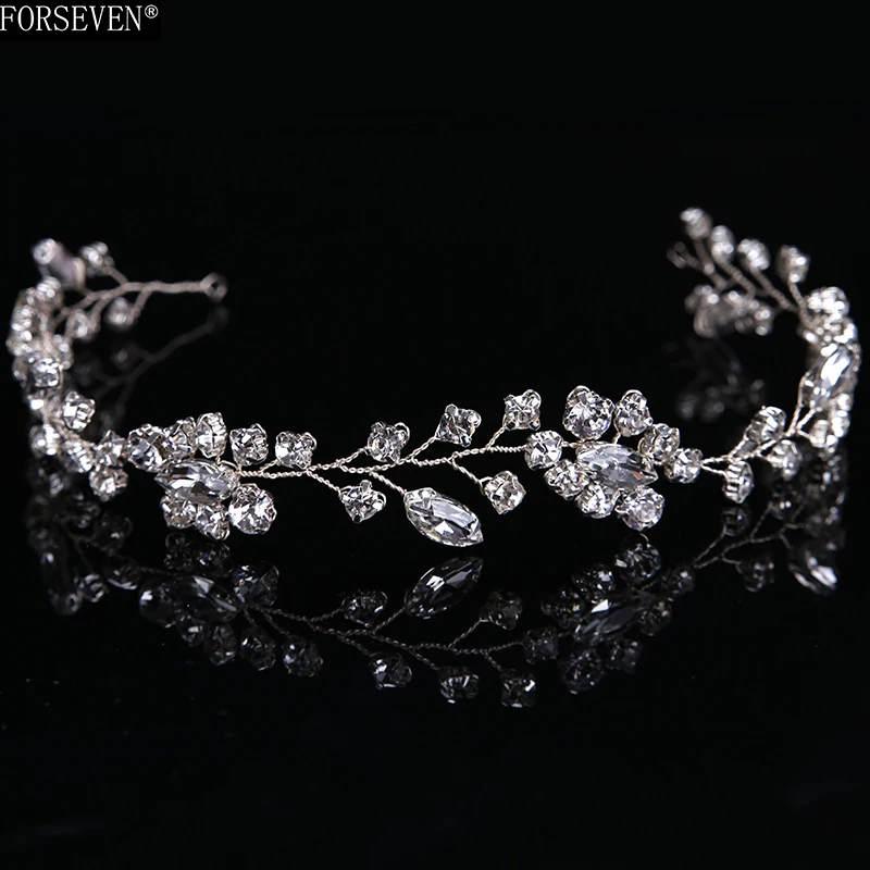 Gorgeous Handmade crystal headbands for women hair jewelry forehead hair ornaments silk band bridal hairwear wedding accessories