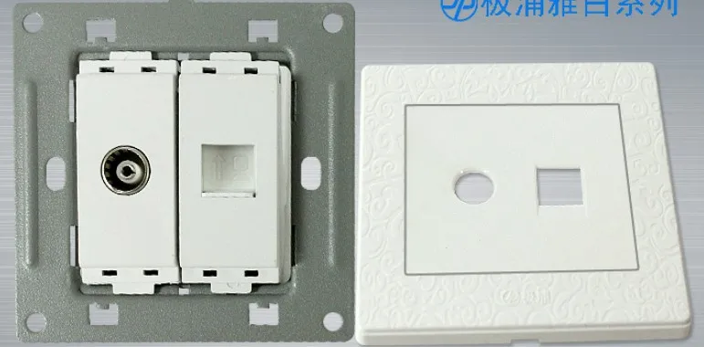Новые поступления! Белый 2 в 1 компьютер и ТВ розетки/выход 10A 220--250V Панель материал ПК анти-огнезащитной 1 шт