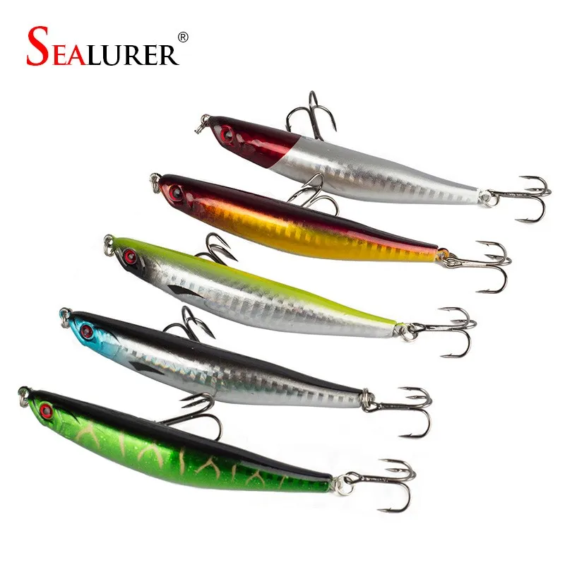 

5PCS/Lot Sealurer 9cm/7.7g Fishing Tackle Hard Minnow Lure Imitate the dying fish Artificial Bait Fishing Lure with 2 Fish Hook