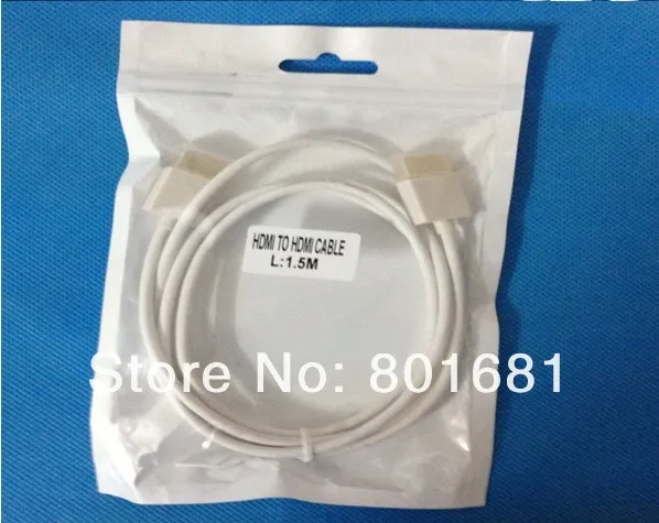 KUYIA Бесплатная доставка 20 шт./лот HDMI шнур cablelead белый Цвет 5ft 1.5 м позолоченные ультра тонкий высокая скорость 1080 P