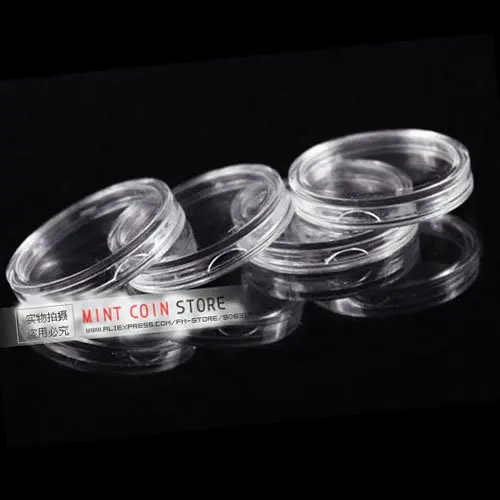 Прямой покрой H35mm монета Пластиковая Капсула 100 шт./лот