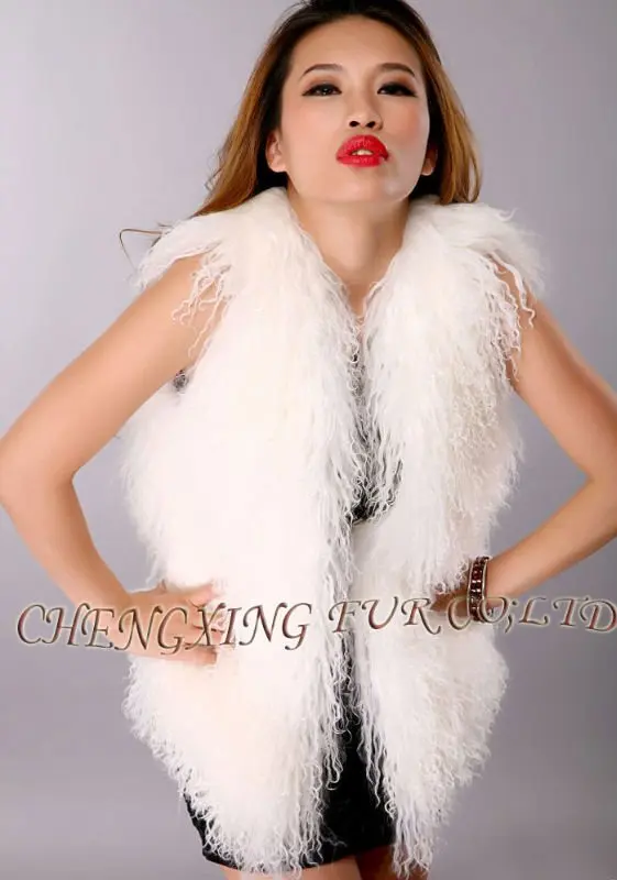 CX-G-B-58 Высококачественная брендовая Модная стильная женская толщина настоящий Монгольский жилет на натуральном меху монгольский мех жилет для женщин