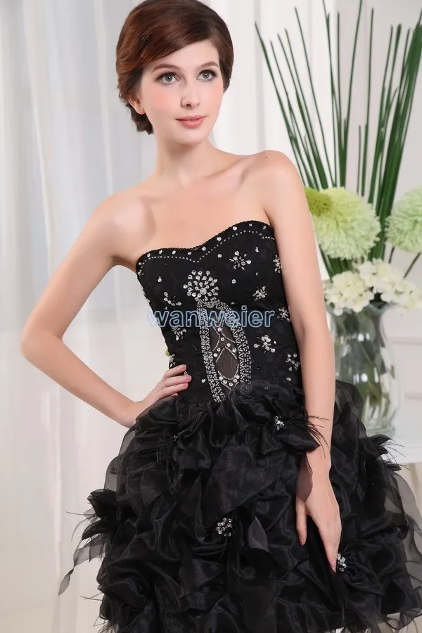 Robe de mariee Кристальные платья Формальные Сексуальные черные кружевные короткие бисероплетенные платья на выпускной из органзы платья подружки невесты